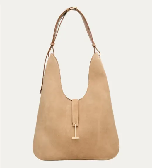Kara Medium Hanging T Suede Hobo Bag
